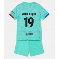 Camiseta Barcelona Vitor Roque #19 Tercera Equipación Replica 2023-24 para niños mangas cortas (+ Pantalones cortos)